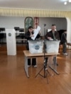 Moldova, Polling station at the School of Arts in Anenii Noi, where one of the polling stations for voters from Transnistria was relocated.