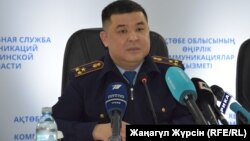 Арман Мұхамедияров, Ақтөбе облыстық ішкі істер департаменті криминалды полиция басқармасының басшысы. Ақтөбе, 25 сәуір 2018 жыл.