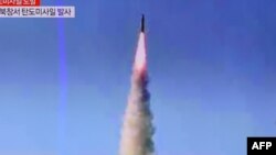 Испытательный пуск ракеты в Северной Корее, 22 мая 2017 года.