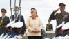  Ucraina: cancelara Angela Merkel depune o coroană la mormântul soldatului necunoscut, Kiev, 22 august 2021.