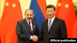 Председатель КНР Си Цзиньпин в Пекине принимает премьер-министра Армении Никола Пашиняна,14 мая 2019 г․