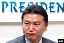 Kirsan Ilyumzhinov, current president of the World Chess Federation (FIDE), at a press conference in India in 2010