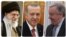 از راست: آقایان گوترش، اردوغان و خامنه‌ای