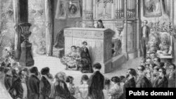 Салон мадам Виардо. Гравюра Валя и Беста. 1853. Из коллекции Gallica Digital Library