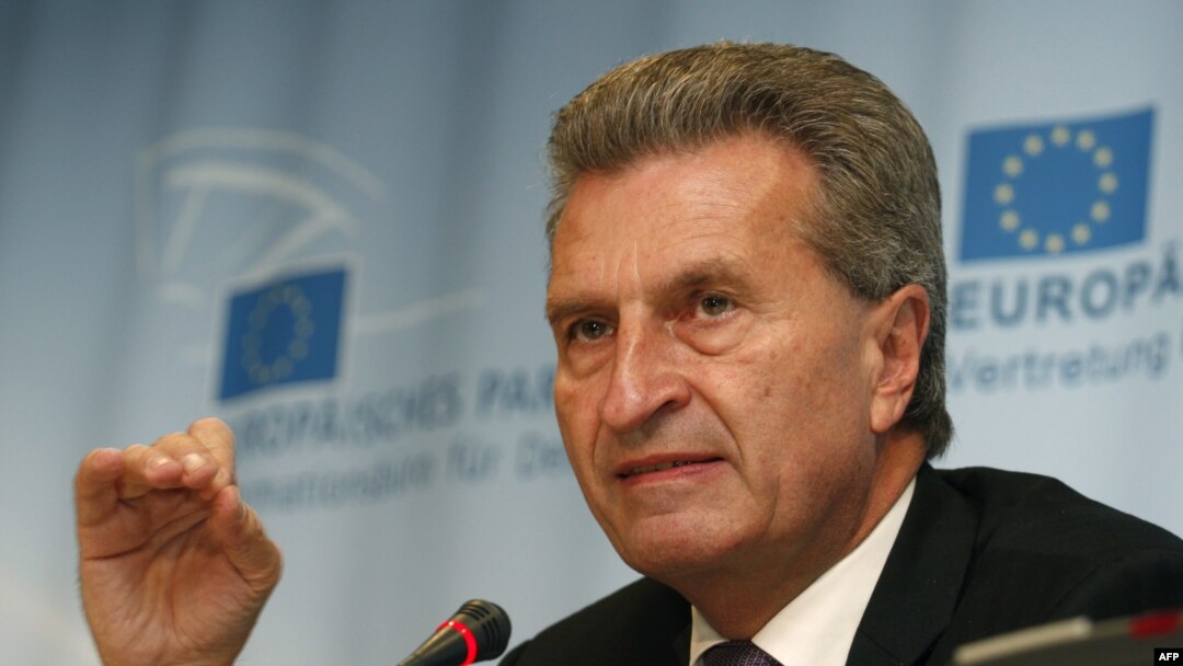 EU Energy Commissioner Guenther Oettinger (file photo)