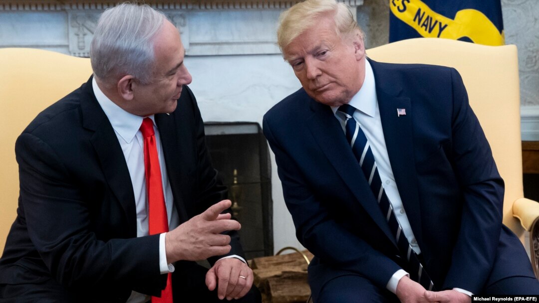 Трамп и Нетаньяху в Овальном кабинете Белого дома, 27 января 2020