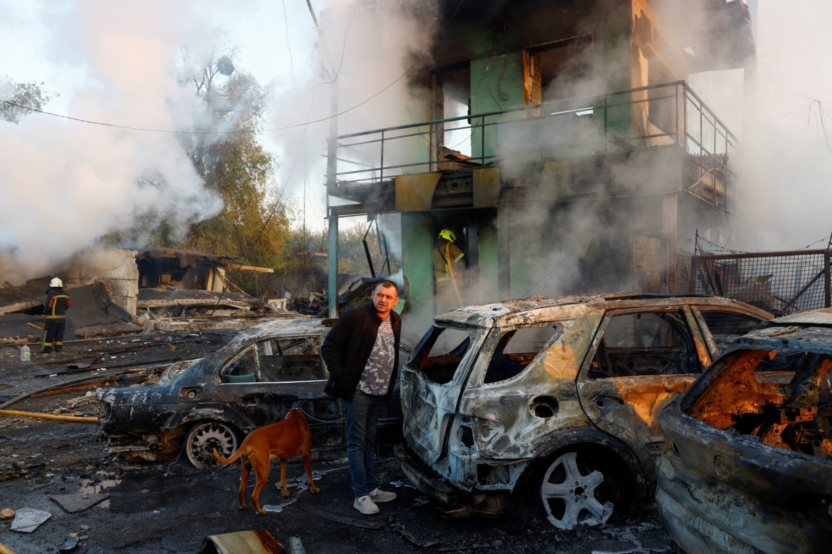 Aftermath of a Russian strike on Kyiv, October 7, 2026