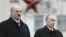 Belarusian President Alyaksandr Lukashenka (left) and his Russian counterpart Vladimir Putin have vowed to counter any attempts to "interfere" in their countries. (file photo)