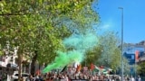 Protest march of solidarity with the people of Palestine in Podgorica, September 14, 2025.