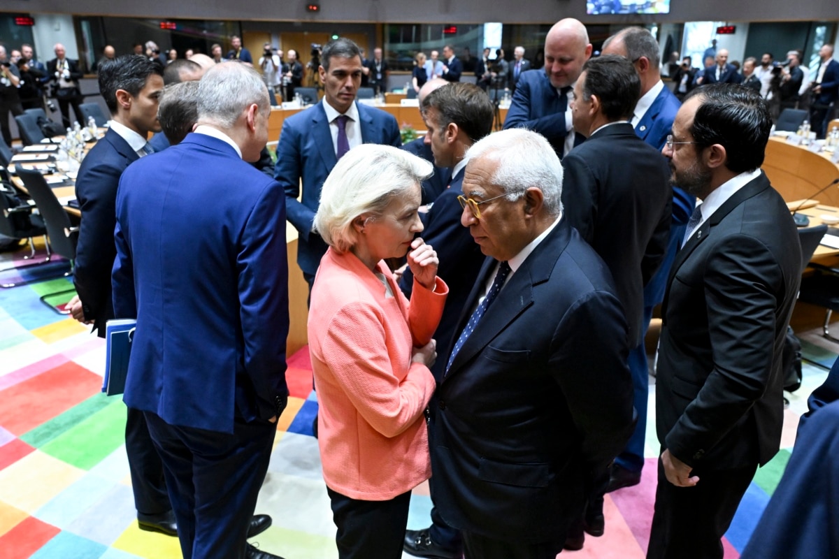 Leaders of European institutions and EU member states during the summit in Brussels on 19 July 2026