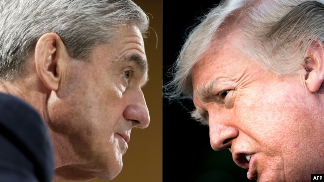 Këshilltari i posaçëm, Robert Mueller, dhe presidenti Donald Trump.