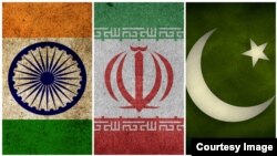 له ښي اړخه: د پاکستان، ایران او هندوستان بیرغونه 