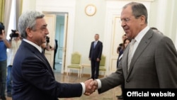 Armenia - President Serzh Sarkisian meets with Russia's visiting Foreign Minister Sergey Lavrov, Yerevan, 23Jun2014.