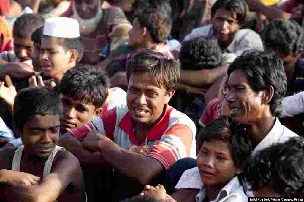 The refugees arrived in the town of Teknaf in the southernmost part of mainland Bangladesh. 