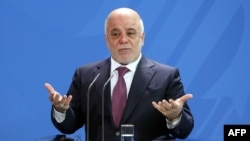 Iraqi Prime Minister Haidar al-Abadi speaks at a press conference in February 2016.