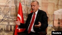 Президент Турции Реджеп Эрдоган дает интервью агентству Reuters. Стамбул, 13 сентября 2019