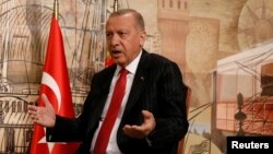 Президент Турции Реджеп Эрдоган даёт интервью агентству Reuters. Стамбул, 13 сентября 2019 года.