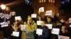 Протестная акция сербских журналистов в городе Нови-Пазар 25 января