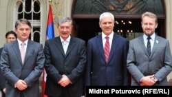 Тадиќ со членовите на претседателството на БиХ