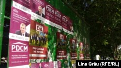 Chișinău, afișe electorale pentru anticipatele din 11 iulie, 27 iunie 2021.