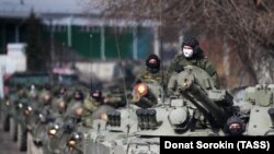 Masked Russian Troops Prepare For Victory Day Parade