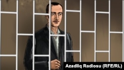 На иллюстрации — активист азербайджанской оппозиционной партии Фуад Ахмедли за решеткой.
