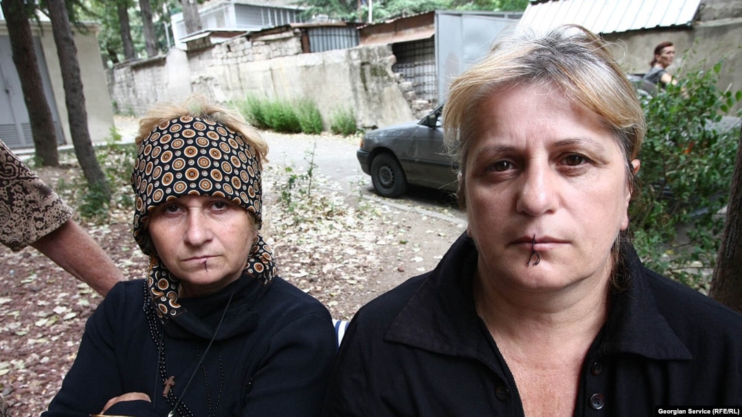 The refugees have sewn their mouths shut in protest