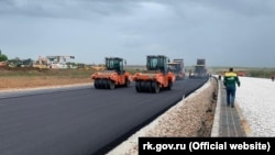 Строительство дороги Симферополь – Евпатория – Мирный, ноябрь 2020 года