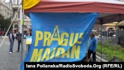 A Prague Maidan stand in the center of Prague (file photo) 