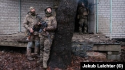 "Fransız" və Syava təlim zamanı drona baxırlar.