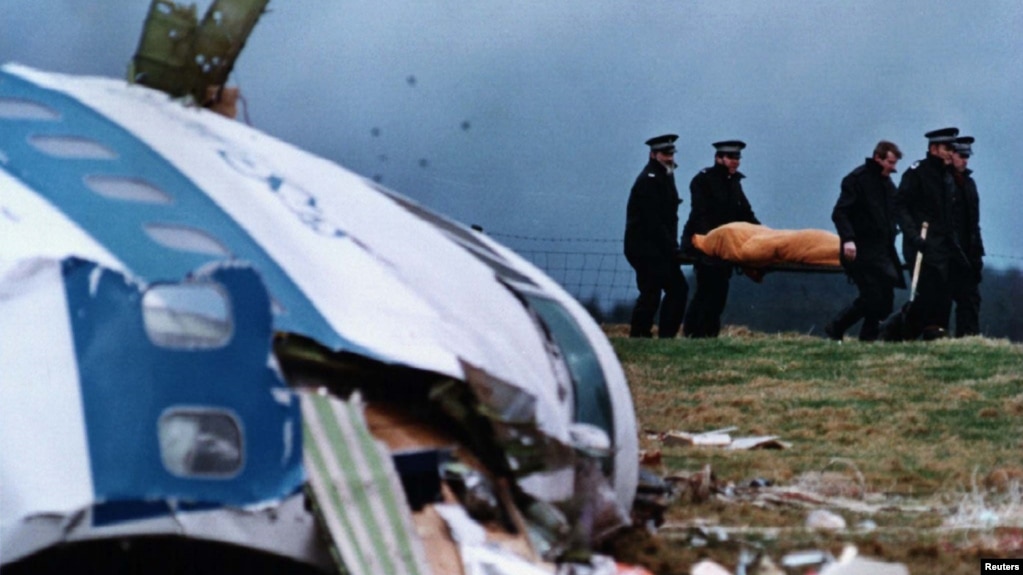 محل سقوط هواپیمای مسافربری در لاکربی. ۲۲ دسامبر ۱۹۸۸