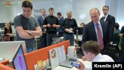 Путин в головном офисе "Яндекса", 2017 г.