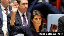 Никки Хейли в Совете Безопасности ООН, 11 сентрябя 2017.
