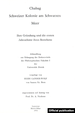 Teza de doctorat despre Șabo (Șabag) a istoricei elvețiene Heidi Gander-Wolff