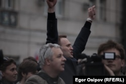 Алексей Навальный во время протестов на Болотной площади в Москве