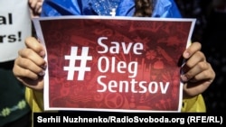 UKRAINE – Action with demanding the release of Oleg Sentsov and other Ukrainian political prisoners from Russian prisons. Kyiv, June 2, 2018
