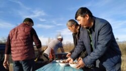 Dungan refugees from Kazakhstan who have fled the violence are receiving assistance on the Kyrgyz side of the border.