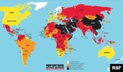Карта индекса свободы прессы за 2018 год.