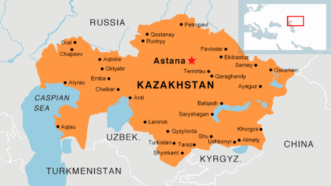 kazakhstan map with cities Kazakh Inmates Injure Themselves In Protest kazakhstan map with cities