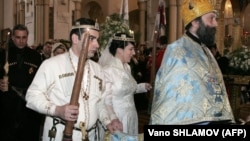 Анна Багратион-Грузинская и Давид Багратион-Мухранский в феврале 2009 года венчались в кафедральном соборе Святой Троицы в Тбилиси