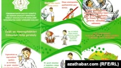 Türkmenistanda wirusdan goranmak usullary şekiller arkaly wagyz edilýär.