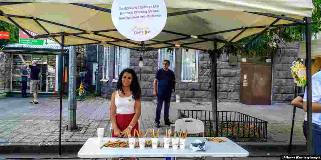 And many Armenians agree. This stall in Armenia&rsquo;s capital, Yerevan, is advertising Gasparian&rsquo;s green alternative to straws. At just 11 U.S. cents each, he has already fielded inquiries from Yerevan&rsquo;s thriving café industry.