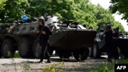 Позиции украинских военных под Славянском 