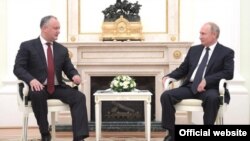  Igor Dodon la întâlnrea pe care a avut-o cu Vlaidmir Putin, pe 15 iulie 2018 la Moscova