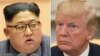 A composite file photo of North Korean leader Kim Jong-un (left) and U.S. President Donald Trump