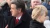 Ukrainian President Viktor Yushchenko (left) and Prime Minister Yulia Tymoshenko in Kyiv in late January.