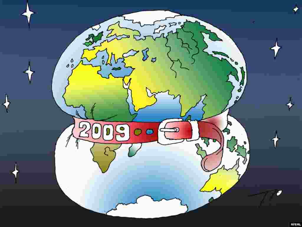 Rusija - Karikatura - Evo kako ruski karikaturista Sergei Tyunin vidi našu planetu u ovoj godini.