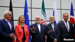 European officials meet Iranian representatives and Russia in Vienna in 2016.