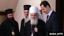 Patrijarh Irinej i Bašar al-Asad u Damasku