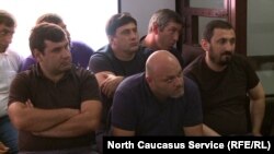 Подсудимые по делу об убийстве в МВД Абхазии: Адгур Аутлев, Аслан Чедия, Бадри Джикирба